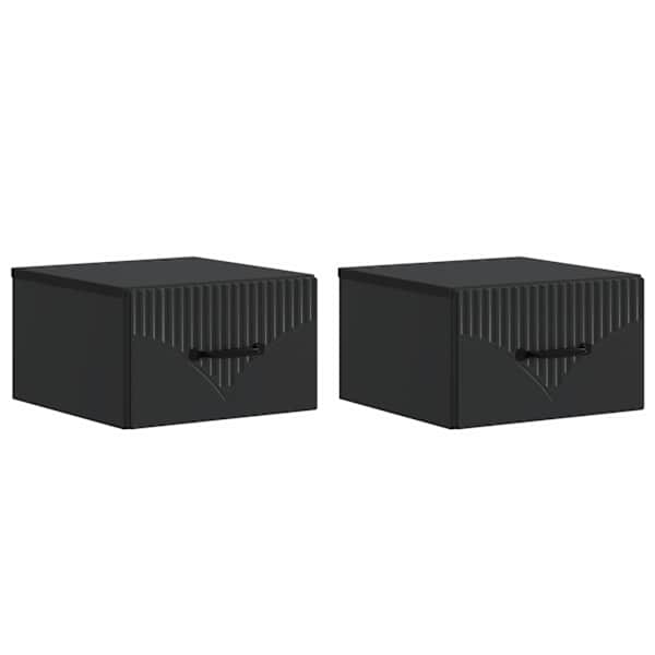 vidaXL Seinale kinnitatav &ouml;&ouml;tis 2 tk Must 34,5 x 33 x 20 cm Tehispuit