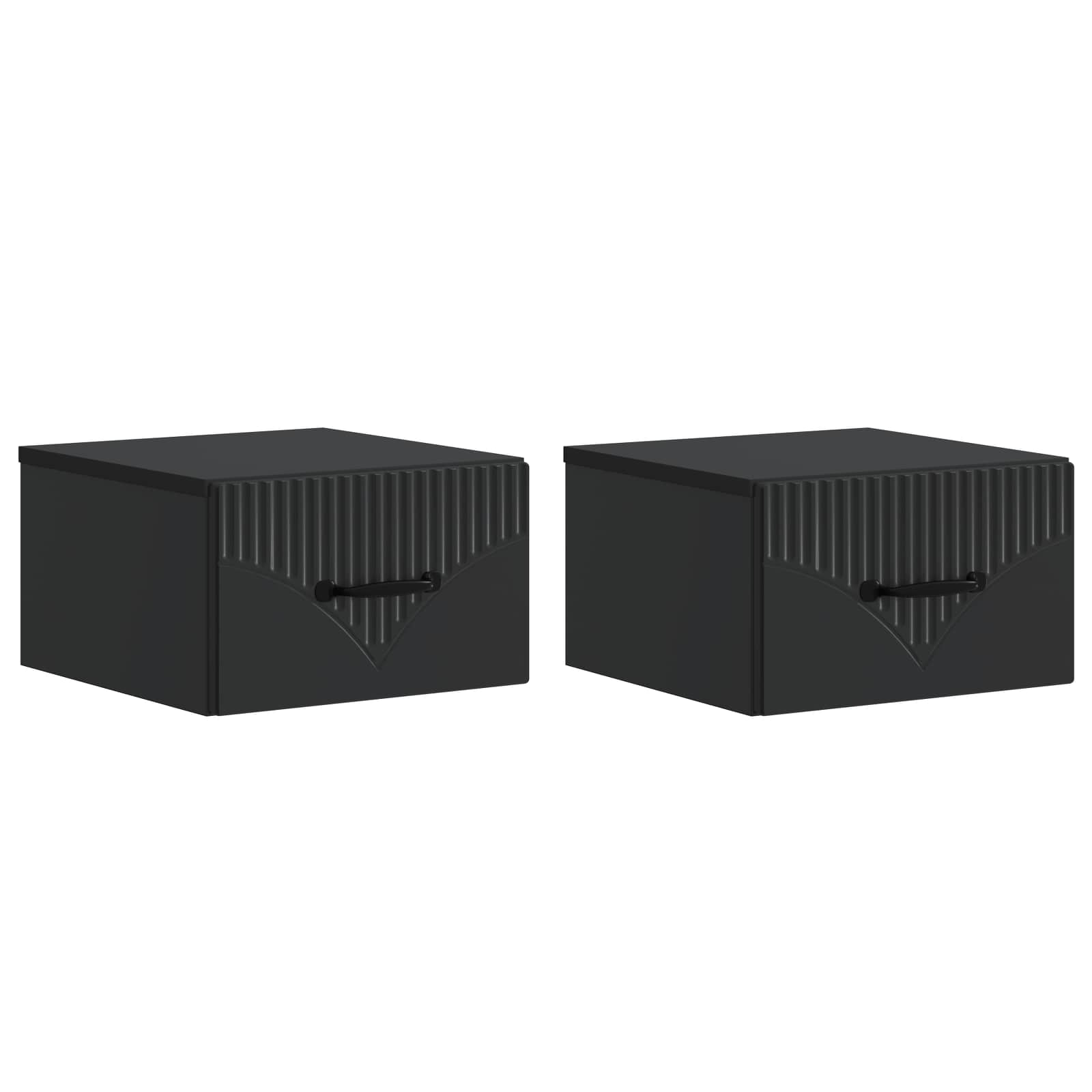 vidaXL Dulap de noapte suspendat 2 pcs Negru 34,5 x 33 x 20 cm