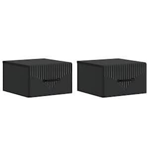Stenski nočni omarici s predalom 2 pcs Črna 34,5 x 33 x 20 cm