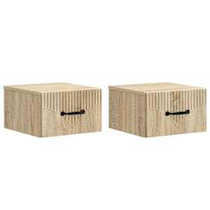 Stenski nočni omarici 2 pcs Sonoma hrast 34,5 x 33 x 20 cm