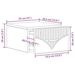 Nástěnný noční stolek 2 pcs Dub sonoma 34,5 x 33 x 20 cm - obrázek 11