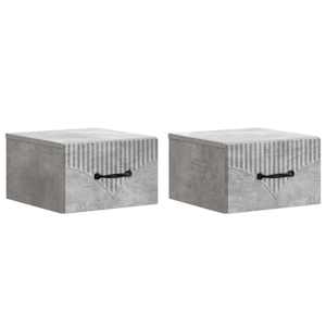 Nástěnný noční stolek 2 pcs Betonově šedá 34,5 x 33 x 20 cm - obrázek 2