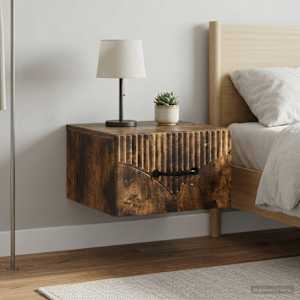 Nástěnný noční stolek 2 pcs Kouřový dub 34,5 x 33 x 20 cm - obrázek 4