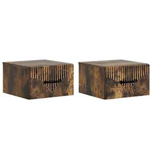 Nástěnný noční stolek 2 pcs Kouřový dub 34,5 x 33 x 20 cm - obrázek 2