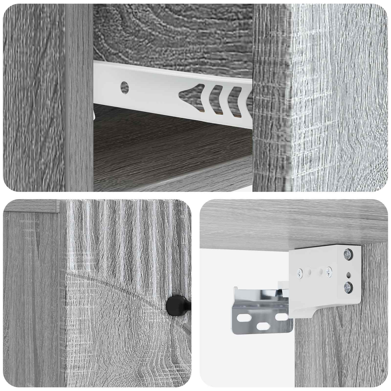 Stenski nočni omarici 2 pcs Siva Sonoma 34,5 x 33 x 20 cm - slika 8