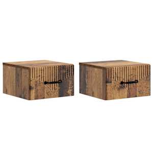 Nástěnný noční stolek 2 pcs Staré dřevo 34,5 x 33 x 20 cm - obrázek 2