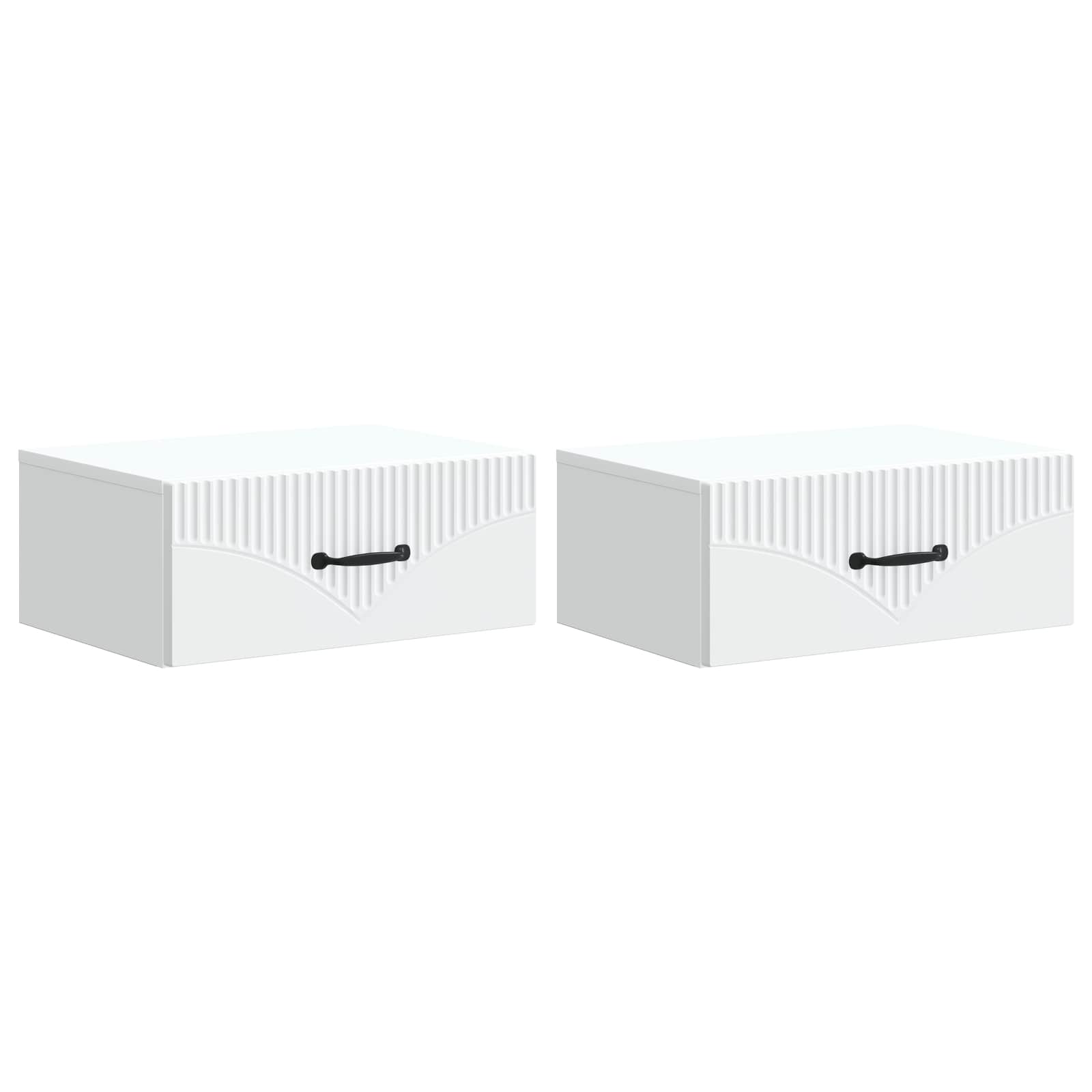 vidaXL Dulap de noapte suspendat cu sertar 2 pcs Alb 49 x 34,5 x 20 cm