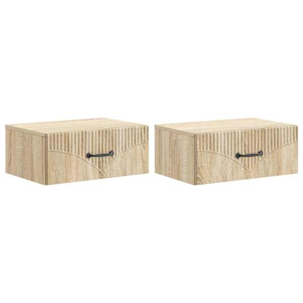 vidaXL Seinale kinnitatav &ouml;&ouml;tis 2 tk Sonoma tamm 49 x 34,5 x 20 cm