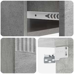 Nástěnný noční stolek 2 pcs Betonově šedá 49 x 34,5 x 20 cm - obrázek 10