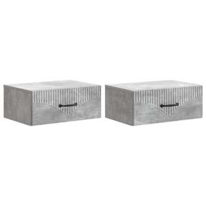 Nástěnný noční stolek 2 pcs Betonově šedá 49 x 34,5 x 20 cm - obrázek 2