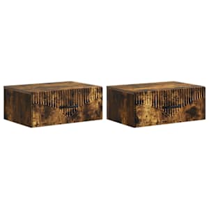 Nástěnný noční stolek 2 pcs Kouřový dub 49 x 34,5 x 20 cm - obrázek 2