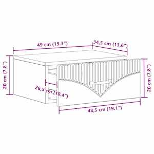 Nástěnný noční stolek 2 pcs Kouřový dub 49 x 34,5 x 20 cm - obrázek 11