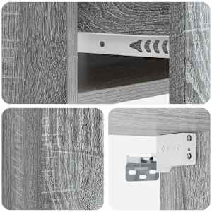Nástěnný noční stolek 2 pcs Šedá sonoma 49 x 34,5 x 20 cm - obrázek 10