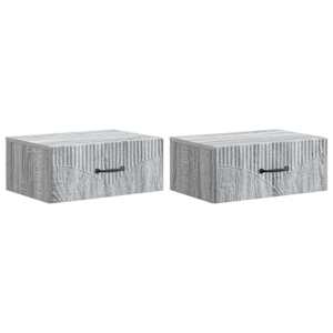 Nástěnný noční stolek 2 pcs Šedá sonoma 49 x 34,5 x 20 cm - obrázek 2
