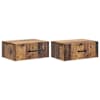 vidaXL Seinale kinnitatav &ouml;&ouml;tis 2 tk Vana puit 49 x 34,5 x 20 cm