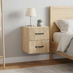 Stenski nočni omarici 2 kos Sonoma hrast 34,5 x 33 x 40 cm