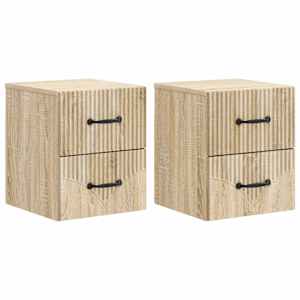 Nástěnný noční stolek 2 pcs Dub sonoma 34,5 x 33 x 40 cm - obrázek 2