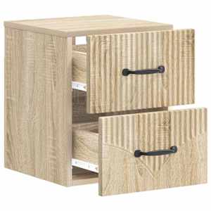 Nástěnný noční stolek 2 pcs Dub sonoma 34,5 x 33 x 40 cm - obrázek 6