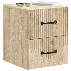 Nástěnný noční stolek 2 pcs Dub sonoma 34,5 x 33 x 40 cm - obrázek 3
