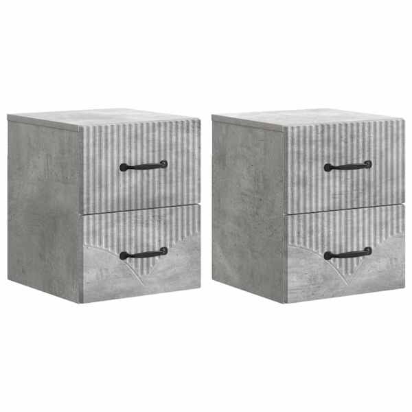 vidaXL Seinale kinnitatav &ouml;&ouml;tis 2 tk Betoonhall 34,5 x 33 x 40 cm