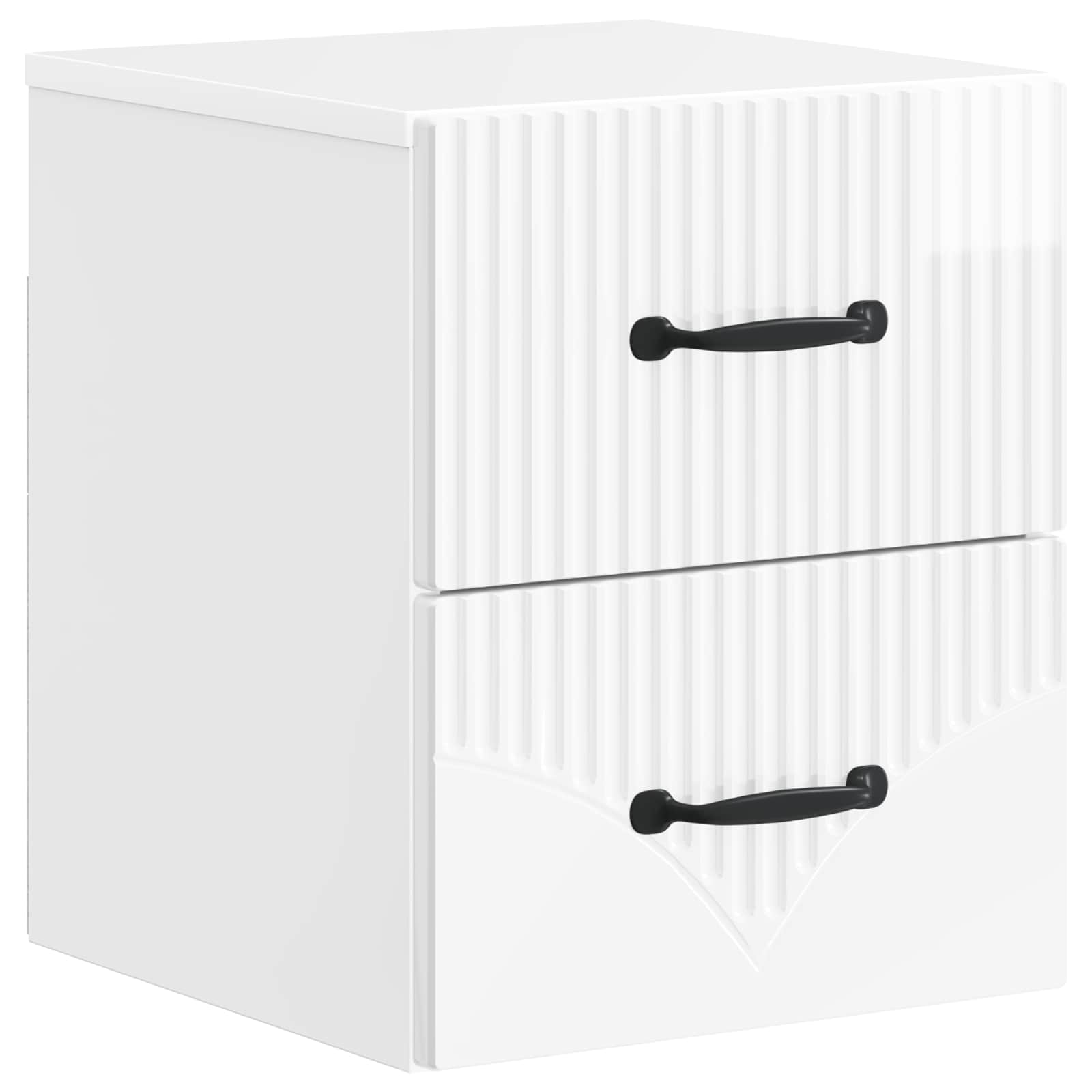 vidaXL Dulap de noapte suspendat Alb foarte lucios 34,5 x 33 x 40 cm