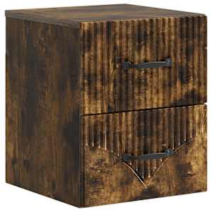 Nástěnný noční stolek 2 pcs Kouřový dub 34,5 x 33 x 40 cm - obrázek 5