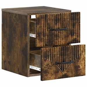 Nástěnný noční stolek 2 pcs Kouřový dub 34,5 x 33 x 40 cm - obrázek 6