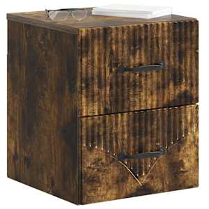 Nástěnný noční stolek 2 pcs Kouřový dub 34,5 x 33 x 40 cm - obrázek 3
