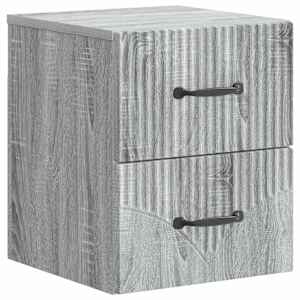 Stenski nočni omarici s predalom Siva Sonoma 34,5 x 33 x 40 cm