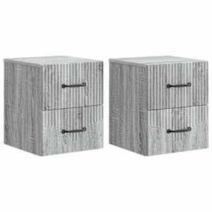 Nástěnný noční stolek 2 pcs Šedá sonoma 34,5 x 33 x 40 cm - obrázek 2
