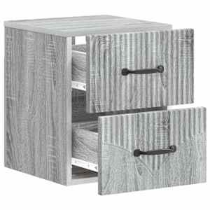 Nástěnný noční stolek 2 pcs Šedá sonoma 34,5 x 33 x 40 cm - obrázek 6