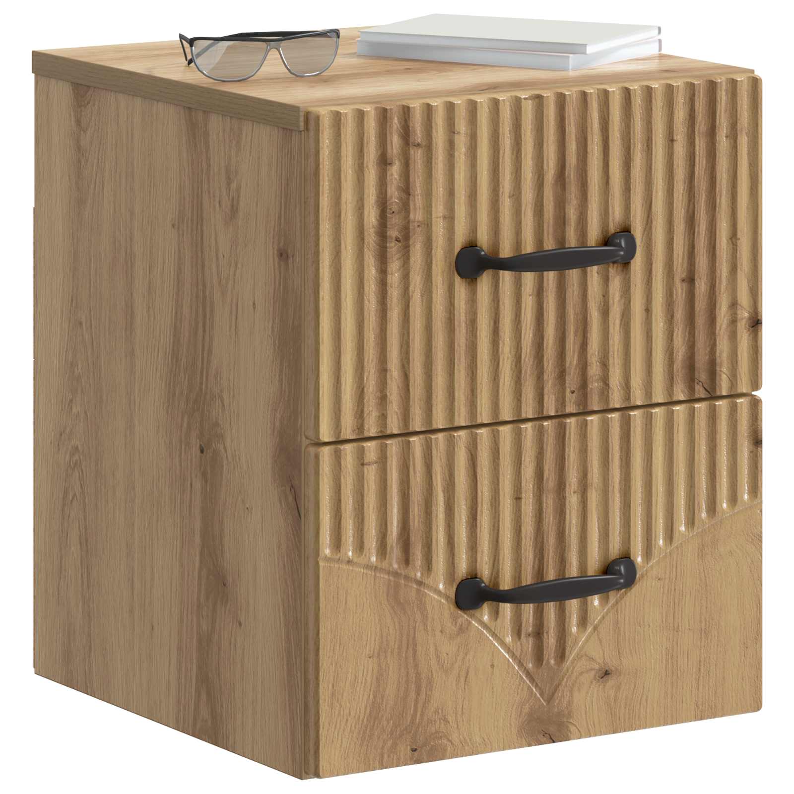 Seinälle Kiinnitettävä Yöpöytä 2 pcs Artisaanitammi