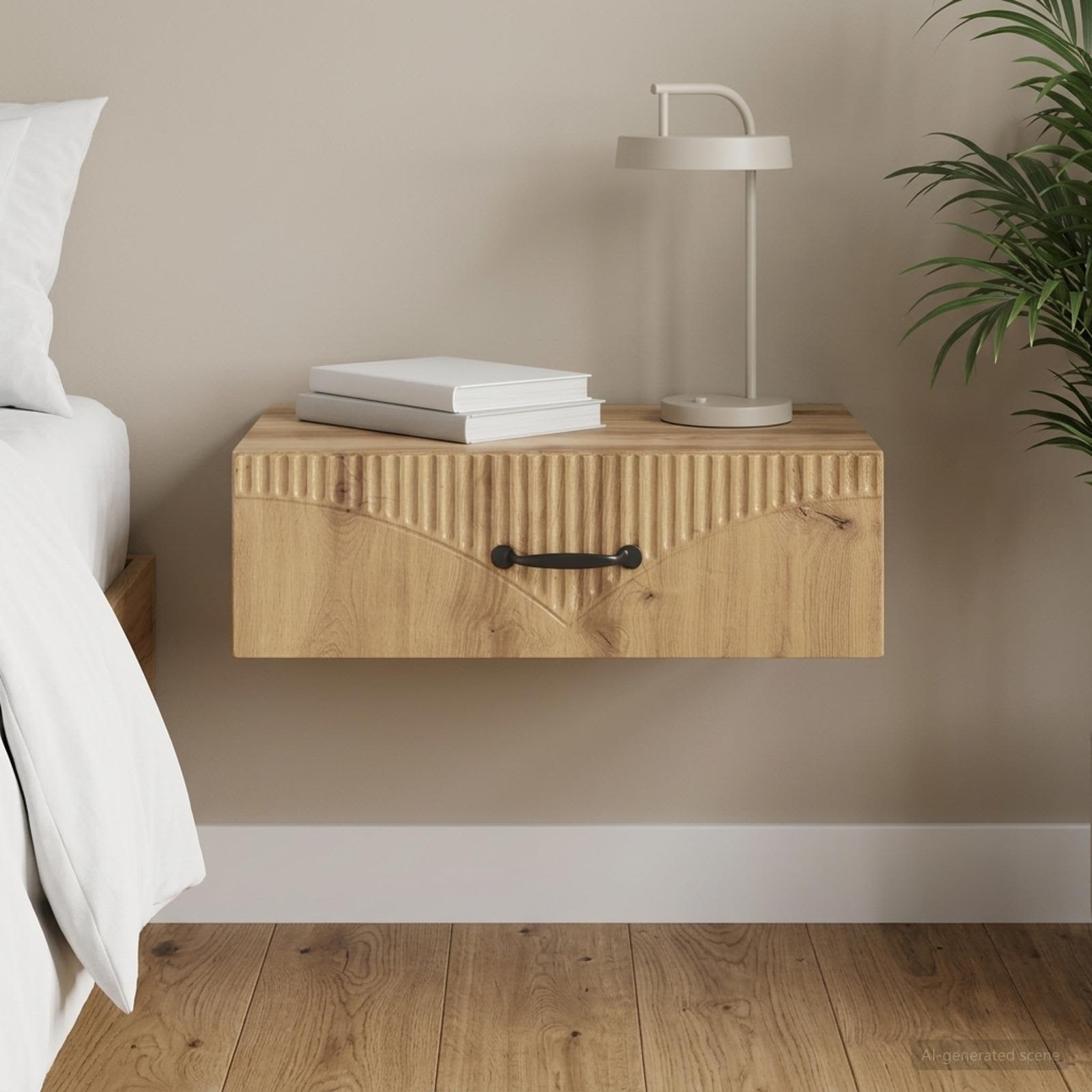 vidaXL Væghængt Sideskab 59 x 34,5 x 17 cm Konstrueret træ Artisan-eg