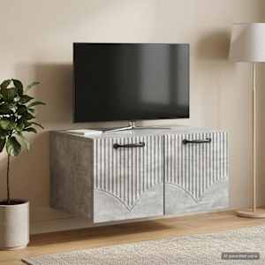 Nástěnná TV skříň Nástěnný Betonově šedá 59,5 x 41 x 30 cm - obrázek 4