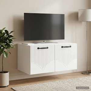 Nástěnná TV skříň Bílá s vysokým leskem 59,5 x 41 x 30 cm - obrázek 1
