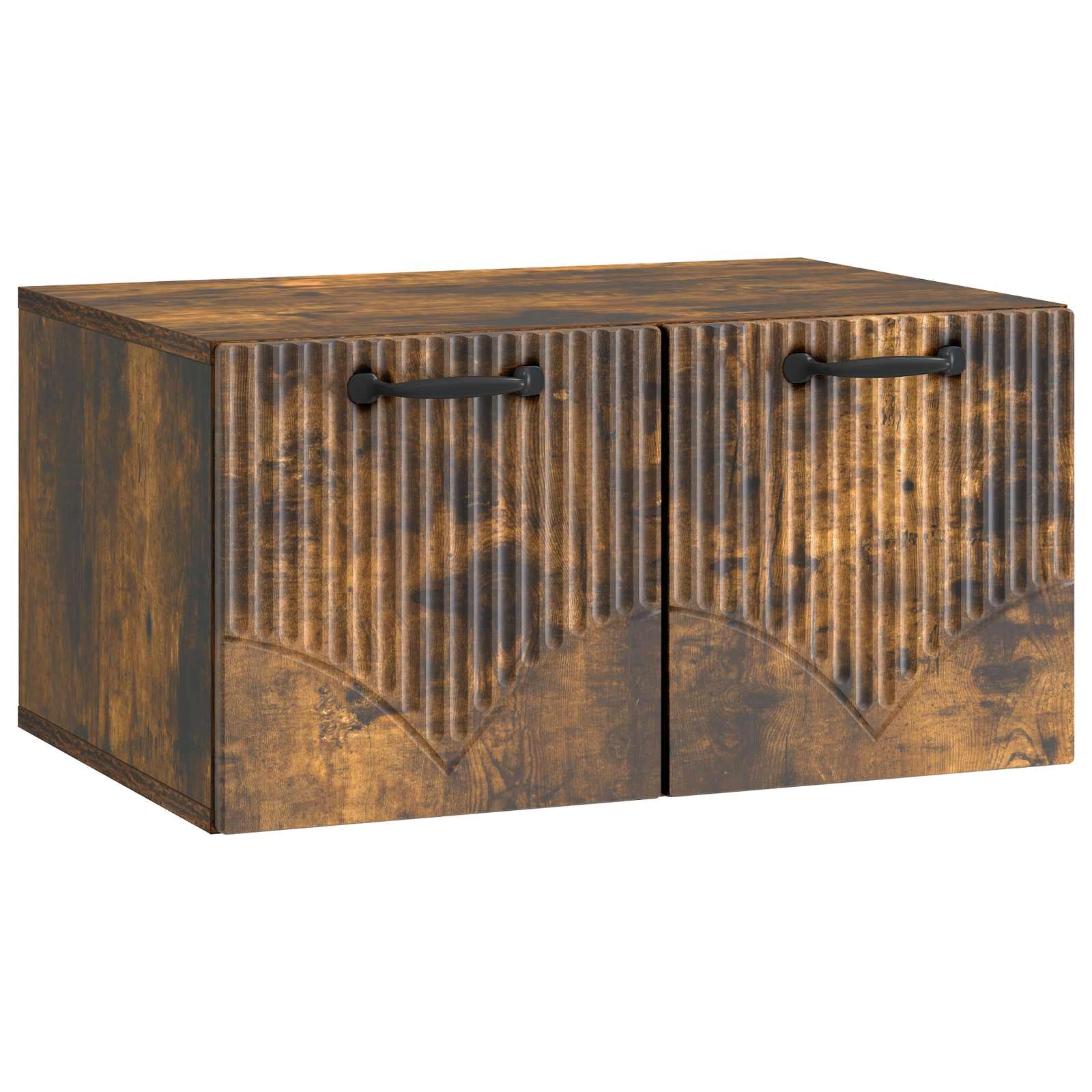 vidaXL Oglindă TV montată pe perete Stejar fumuriu 59,5 x 41 x 30 cm