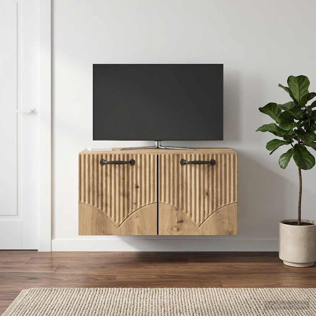 Seinälle asennettava TV-kaappi Artisaanitammi 59,5 x 41 x 30 cm - Image 4