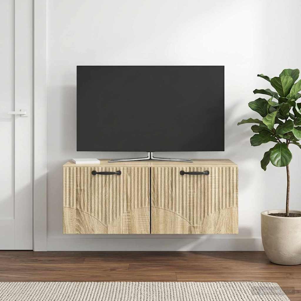 Seinälle asennettava TV-kaappi Sonoma-tammi 78,5 x 41 x 30 cm - Image 4