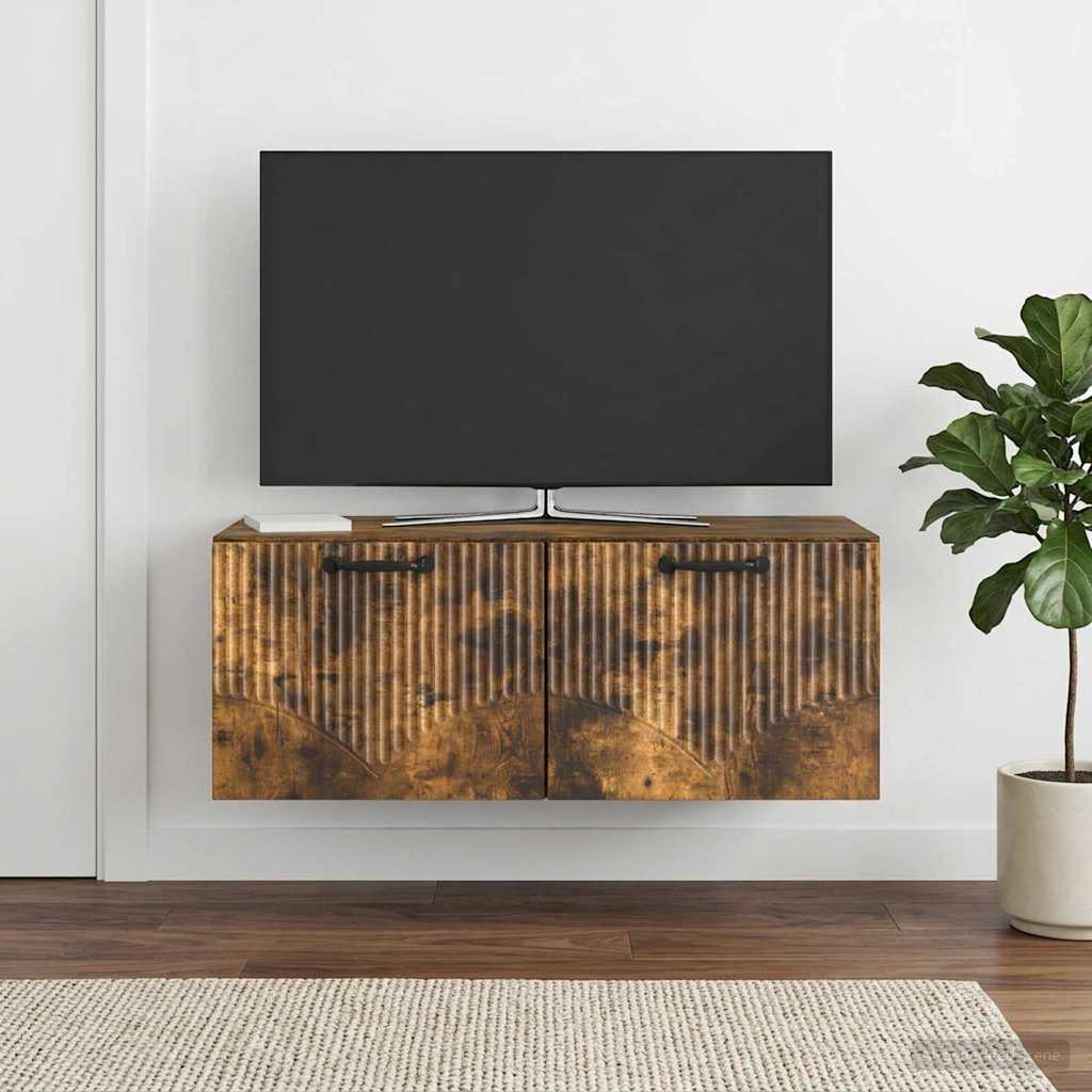 Seinälle asennettava TV-kaappi Savutammi 78,5 x 41 x 30 cm - Image 4