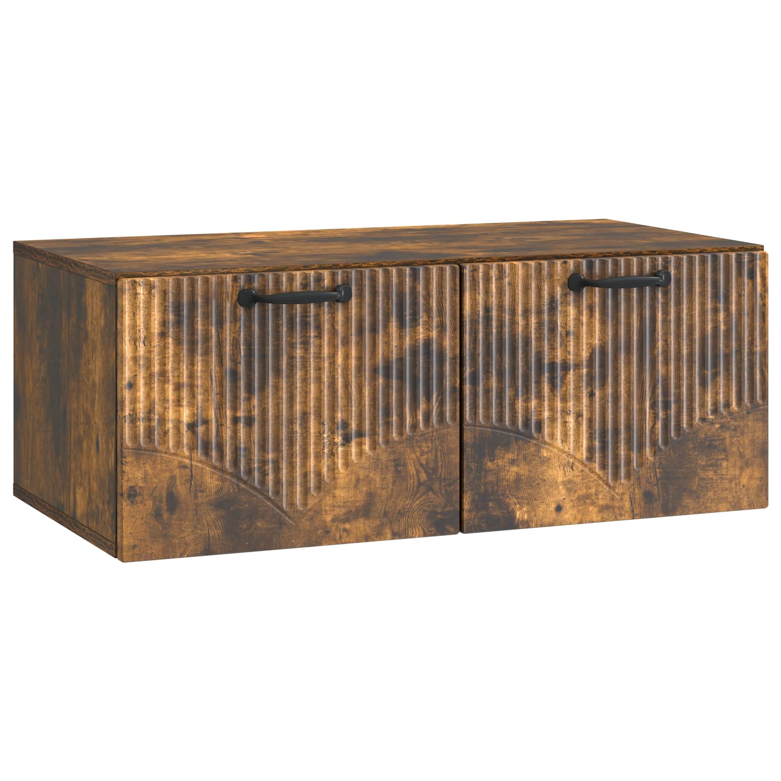 vidaXL Oglindă TV montată pe perete Stejar fumuriu 78,5 x 41 x 30 cm