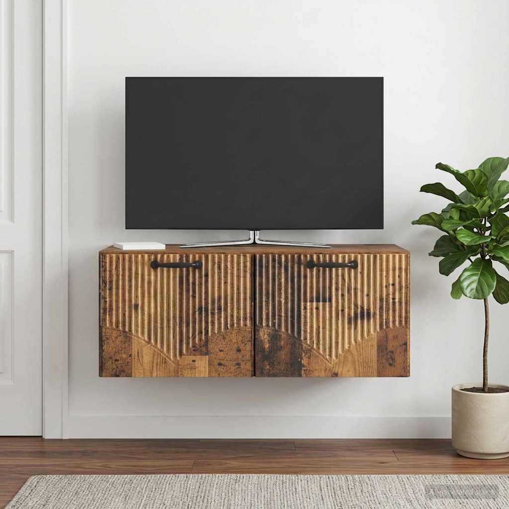 Seinälle asennettava TV-kaappi Vanha puu 78,5 x 41 x 30 cm - Image 4