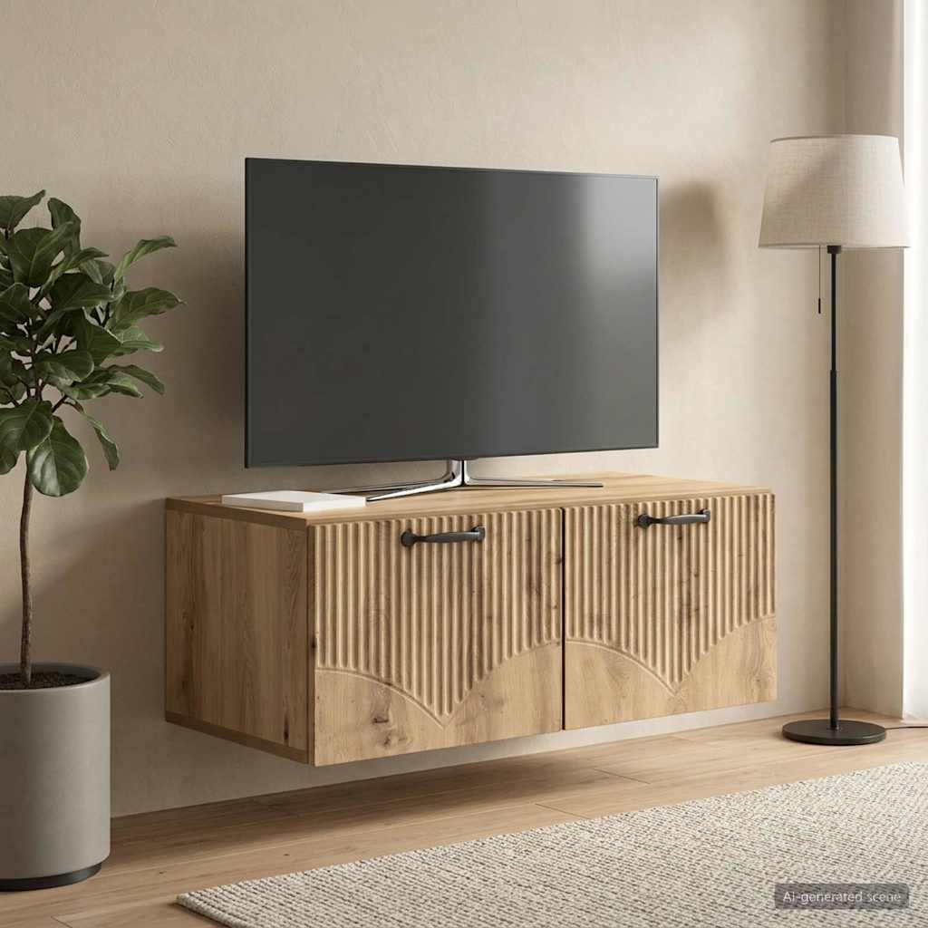 vidaXL Oglindă TV montată pe perete Stejar Artizanal 78,5 x 41 x 30 cm