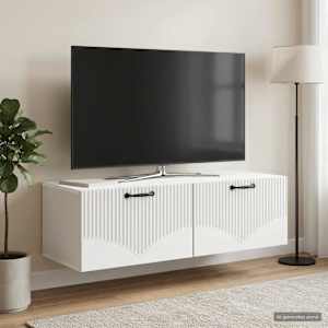 Nástěnná TV skříň Bílá 98 x 41 x 30 cm Kompozitní dřevo - obrázek 1