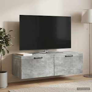Nástěnná TV skříň Nástěnný Betonově šedá 98 x 41 x 30 cm - obrázek 4