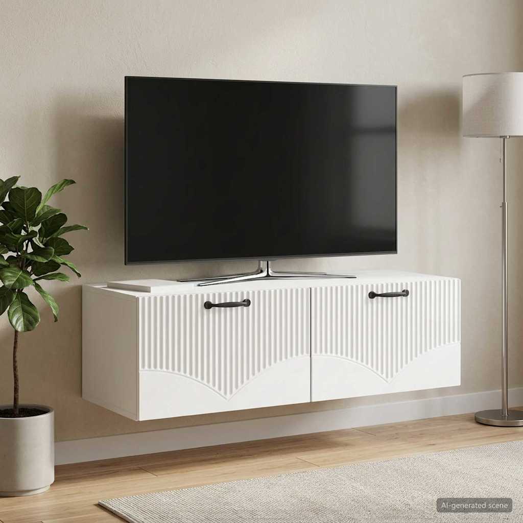 Omarica za TV, ki jo lahko montiraš na steno Bela visok sijaj - slika 4