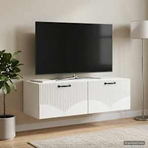 Nástěnná TV skříň Bílá s vysokým leskem 98 x 41 x 30 cm - obrázek 4