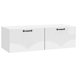 Nástěnná TV skříň Bílá s vysokým leskem 98 x 41 x 30 cm - obrázek 2