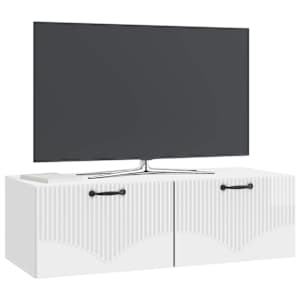 Nástěnná TV skříň Bílá s vysokým leskem 98 x 41 x 30 cm - obrázek 3