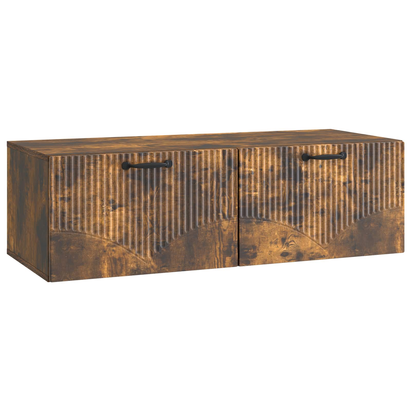 vidaXL Oglindă TV montată pe perete Stejar fumuriu 98 x 41 x 30 cm