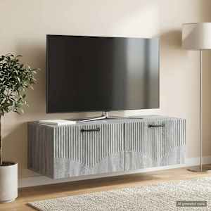 Nástěnná TV skříň Šedá sonoma 98 x 41 x 30 cm Kompozitní dřevo - obrázek 4